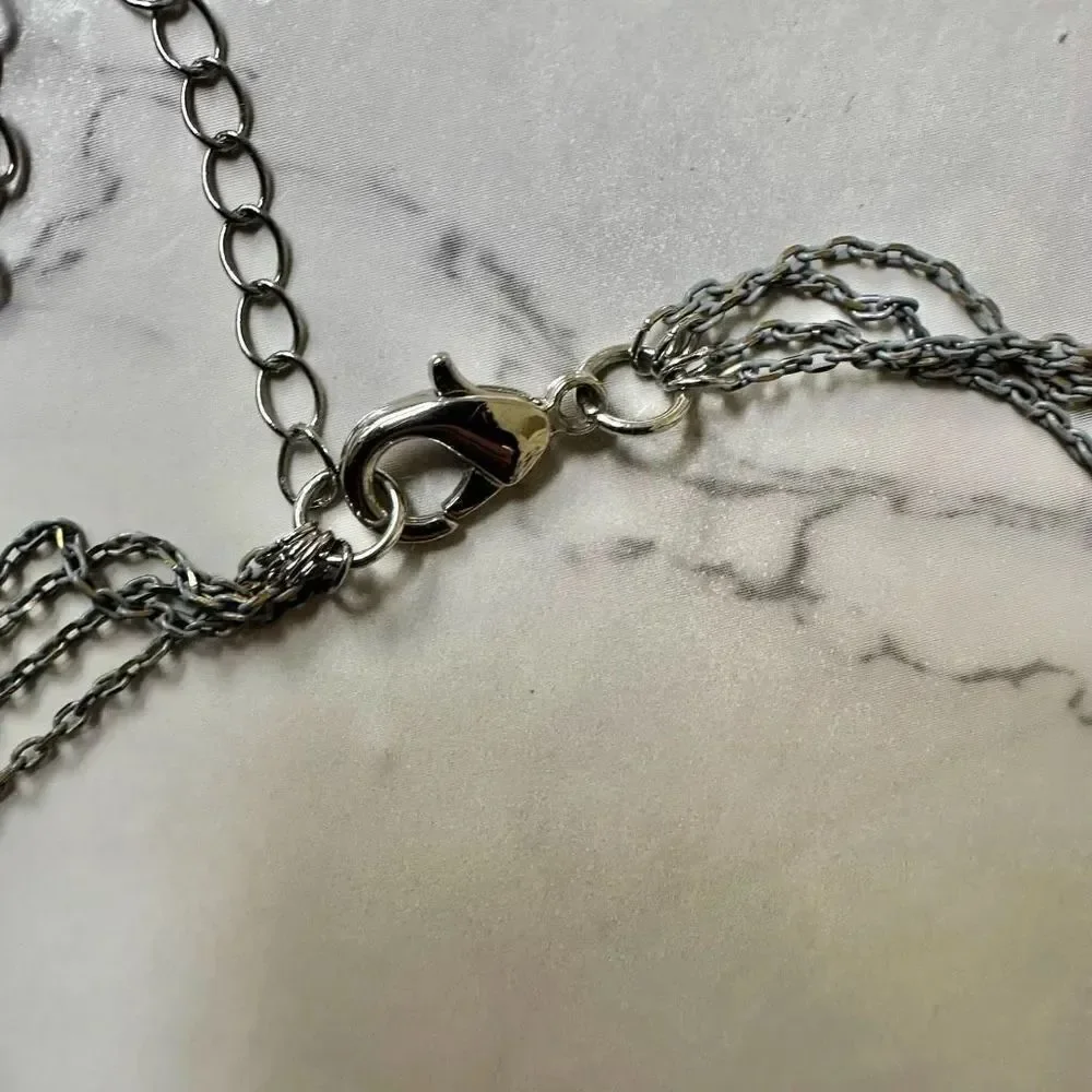Blue  gray and white multi strand necklace